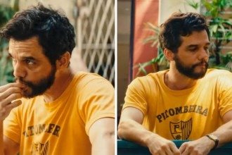 Wagner Moura usou camisa do Pitombeiras em uma cena de 'O agente secreto' -  (crédito: Reprodução)