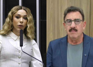 Erika Hilton abriu ação contra o apresentador Ratinho -  (crédito: Kayo Magalhães/Câmara dos Deputados e Reprodução)