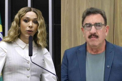 Erika Hilton abriu ação contra o apresentador Ratinho -  (crédito: Kayo Magalhães/Câmara dos Deputados e Reprodução)