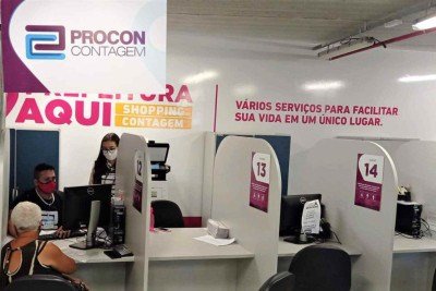 Posto Prefeitura Aqui localizado no Shopping Contagem oferece diversos serviços aos cidadãos da cidade. -  (crédito: Divulgação/Prefeitura de Contagem)