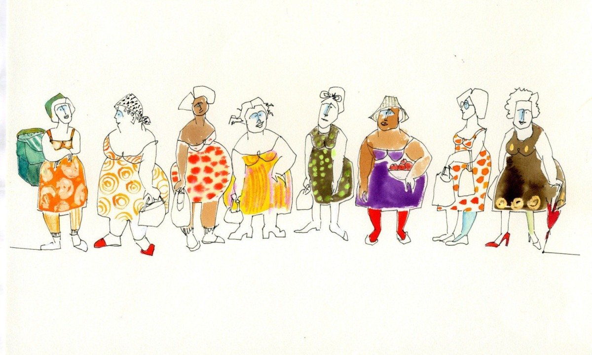 Ilustra&ccedil;&atilde;o feita por Selma Weissmann tem v&aacute;rias mulheres em fila