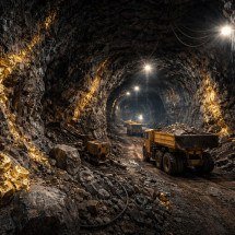 Geólogos encontram enorme reserva de ouro a 2 km de profundidade na China -   imagem gerada por i.a