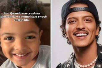 Semelhança entre filho de fã brasileira e Bruno Mars viraliza -  (crédito: Redes sociais / divulgação)