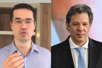 Deltan Dallagnol e Fernando Haddad -  (crédito: Reprodução e Evaristo Sa / AFP)