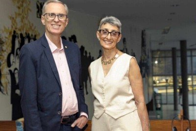 Os professores Alessandro Fernandes Moreira e Alamanda Kfoury Pereira  -  (crédito:  Jebs Lima/UFMG)