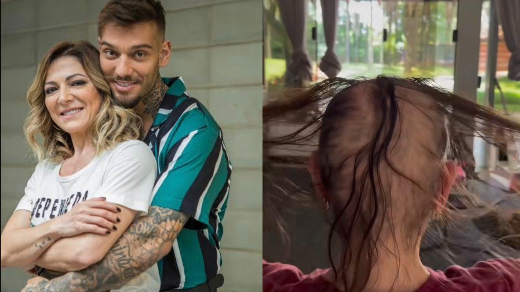 Karina Lucco, m&atilde;e de Lucas Lucco, visibiliza a alopecia areata, doen&ccedil;a autoimune que causa a queda de cabelo. -  (crédito: Redes sociais)