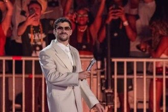 Bad Bunny fez duas apresentações no Brasil em fevereiro -  (crédito: Adriana SPACA / AFP)