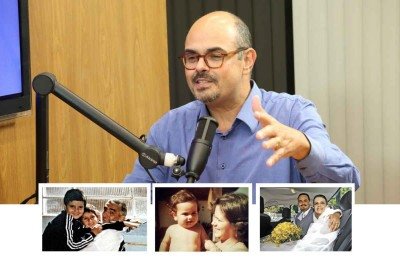 Mateus Simões, novo governador de minas, em três tempos: com o pai, Gutemberg almeida rezende, 
e o irmão Lucas Simões;  no colo da mãe, Elisa carvalho simões; e com a esposa, Christiana Renault -  (crédito: Alexandre Guzanshe/EM/D.A Press)