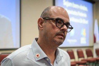 Mateus Simões participou de evento de filiação de deputados a União e PP -  (crédito: Leandro Couri/EM/D.A. Press)