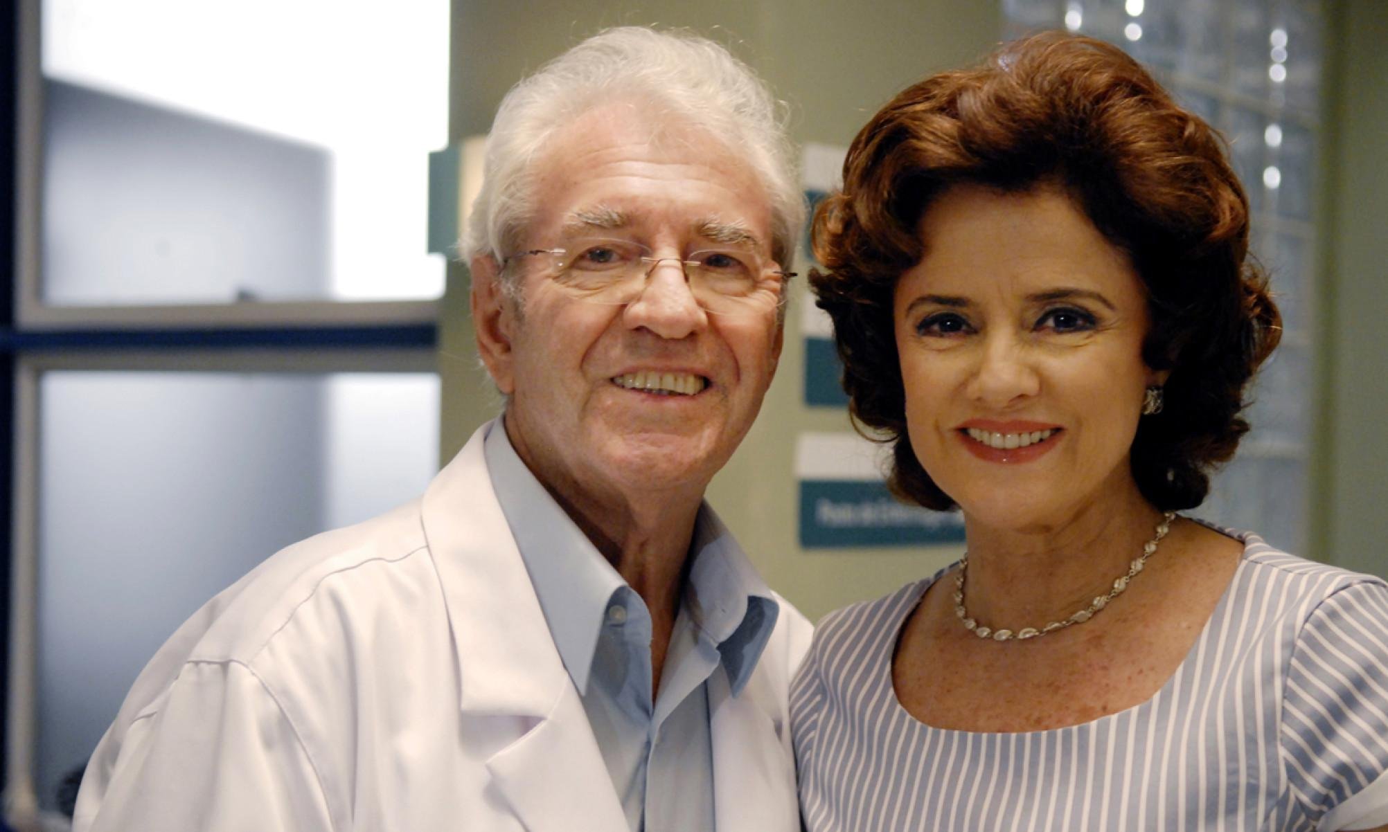 Juca de Oliveira e Marieta Severo, durante participação na série de TV 