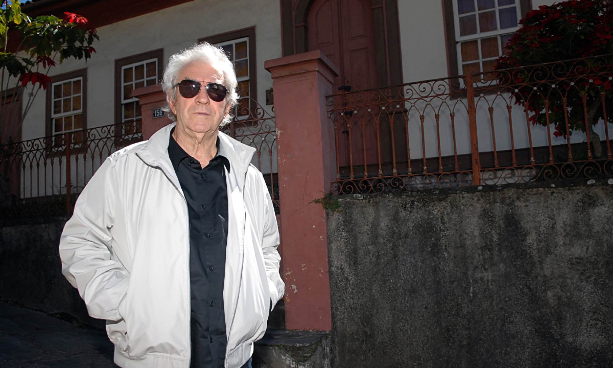 Juca de Oliveira em Diamantina durante as gravações da minissérie 