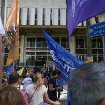 Servidores fazem manifestação em dia de posse do governador Simões - Leandro Couri/EM/D.A. Press