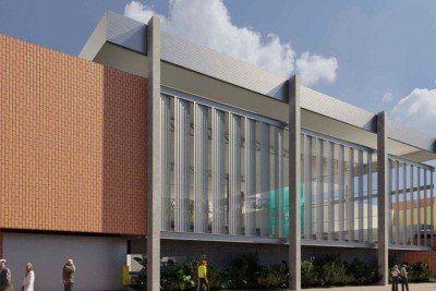 Simulação mostra como deve ser a fachada do Teatro Jota Dangelo, na Avenida dos Andradas -  (crédito: Fundação Educacional Lucas Machado/Divulgação)