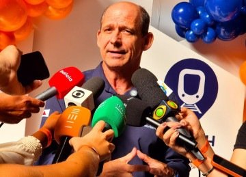 Diretor Geral do Metrô BH Júlio Freitas em entrevista coletiva sobre os 3 anos do metrô -  (crédito: Jair Amaral/EM/D.A Press)