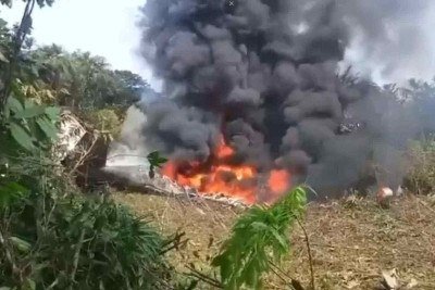 Aeronave, um C-13 Hércules, caiu pouco depois de decolar de Puerto Leguízamo, perto da fronteira com o Equador -  (crédito: Redes sociais/Reprodução)