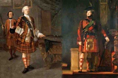 A saia tradicional que costuma ser vestida por homens na Escócia chama-se kilt. Ela é um símbolo nacional fortemente ligado à identidade cultural escocesa. -  (crédito:  Domínio Público/Wikimédia Commons)