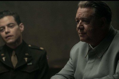 Rami Malek e Russell Crowe s&atilde;o os protagonistas de 'Nuremberg', cuja trama se concentra no di&aacute;logo de um psiquiatra com o n&uacute;mero 2 da hierarquia nazista -  (crédito: Diamond Films/Divulga&ccedil;&atilde;o)
