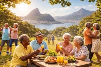 Quem quer viver mais e melhor deve se cuidar desde cedo para usufruir de mais anos; no Brasil, o problema é mais grave por deficiências estruturais em saúde, educação, previdência e outros -  (crédito: imagem criada por IA/acervo Estado de Minas)