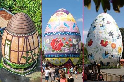 Entre os meses de fevereiro e abril, a cidade de Pomerode, no Vale do Itajaí, em Santa Catarina, sedia a Osterfest, considerada a maior festa de Páscoa do Brasil. 
 -  (crédito:  Reprodução do Instagram @osterfest)