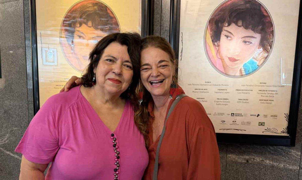 Elza Cataldo e In&ecirc;s Peixoto no lan&ccedil;amento do filme 