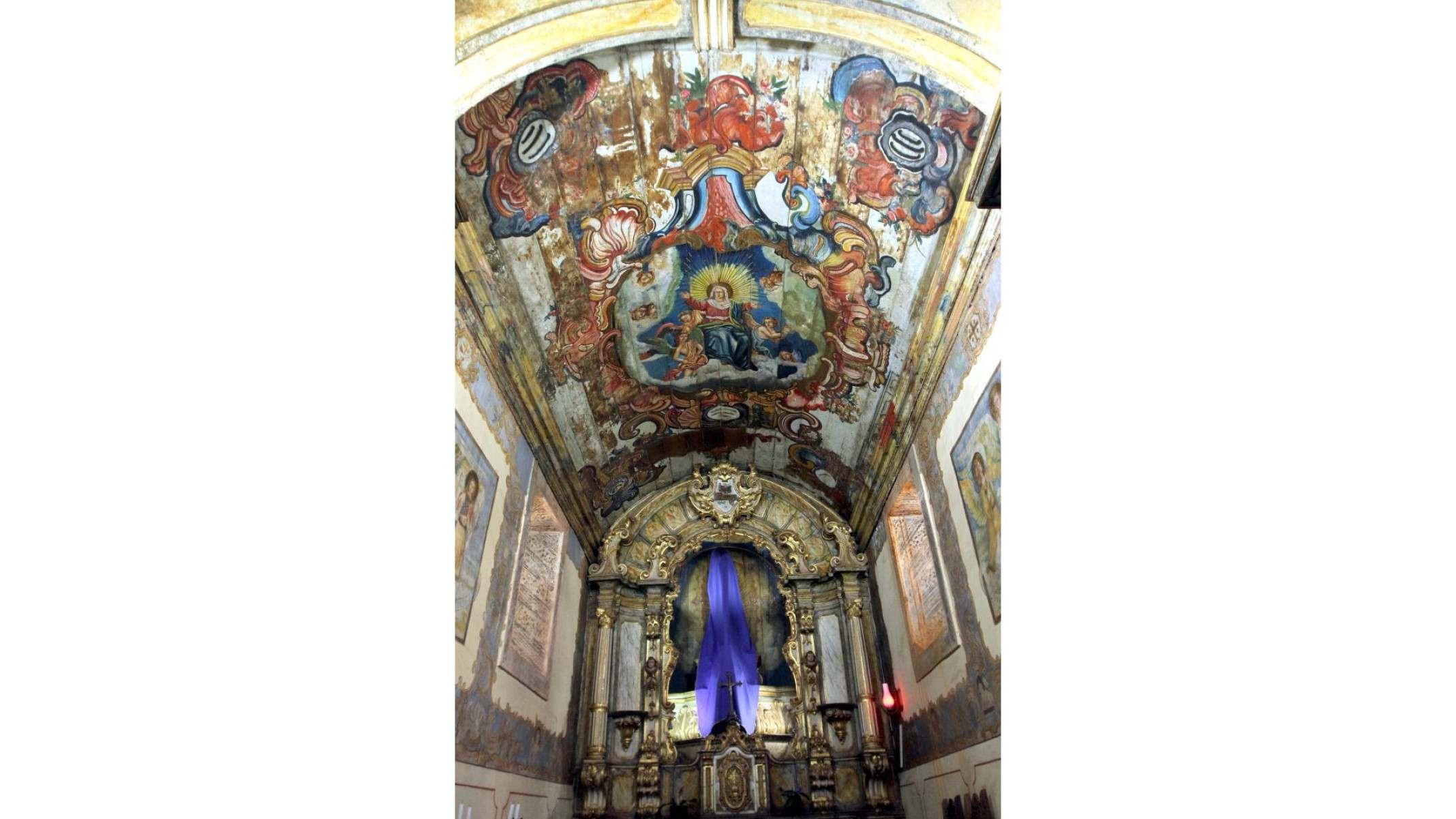 Forro da Capela Nossa Senhora do Pilar, no Hospicio da Terra Santa, no Centro Historico de Sabará (MG)