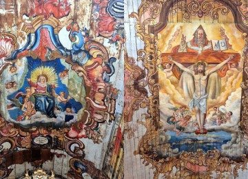 Série sobre a pintura de forros de igrejas mineiras - Capela Nossa Senhora do Pilar, no Hospicio da Terra Santa, no Centro Historico de Sabara (MG) -  (crédito: Jair Amaral/EM/D.A Press)