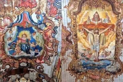 Série sobre a pintura de forros de igrejas mineiras - Capela Nossa Senhora do Pilar, no Hospicio da Terra Santa, no Centro Historico de Sabara (MG) -  (crédito: Jair Amaral/EM/D.A Press)