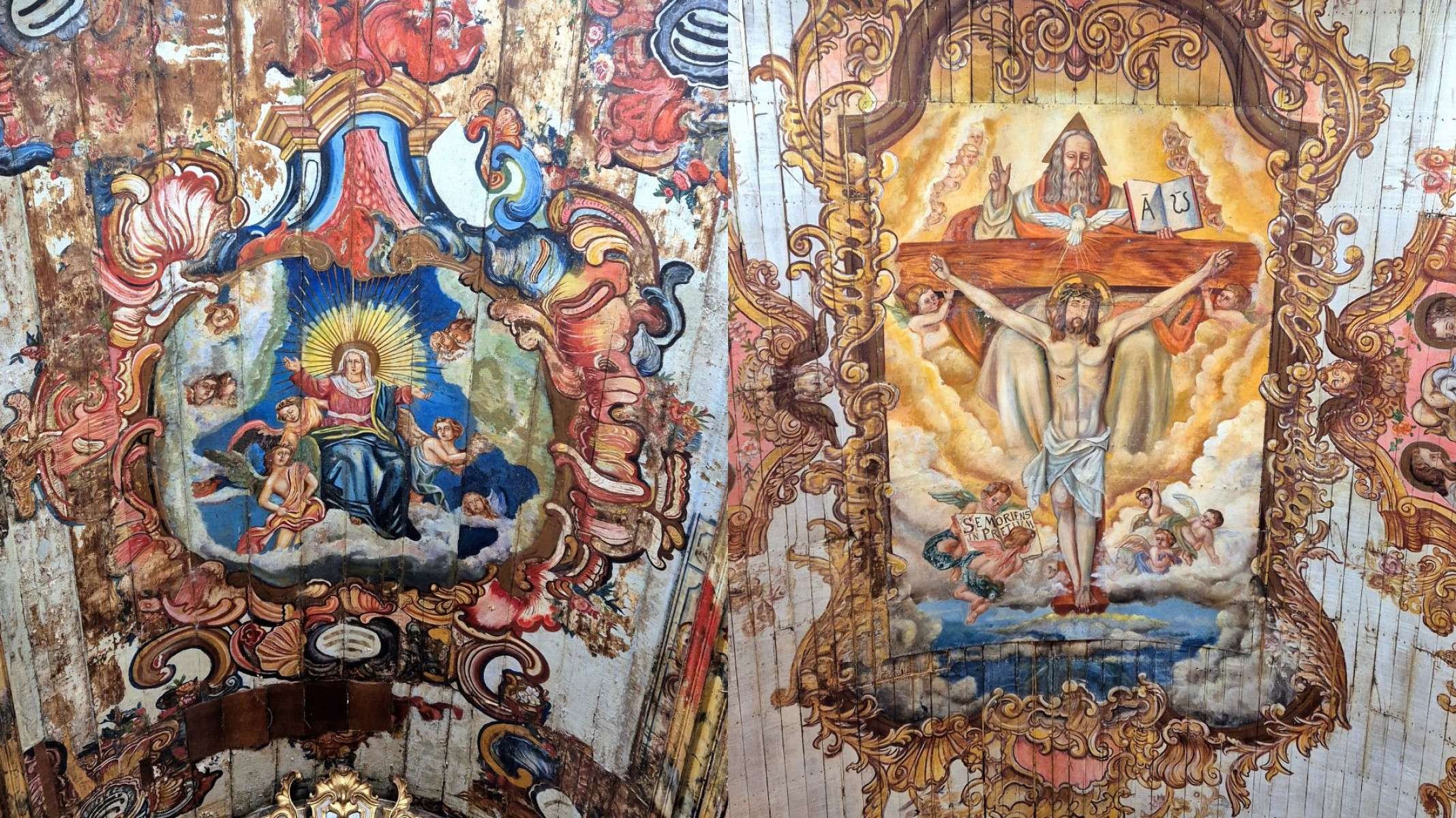 Série sobre a pintura de forros de igrejas mineiras - Capela Nossa Senhora do Pilar, no Hospicio da Terra Santa, no Centro Historico de Sabara (MG)