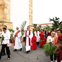 Em Caeté, fiéis lotam ginásio em celebração do Domingo de Ramos - Marcos Figueiredo/Mapa Do Patrimônio/Divulgação 