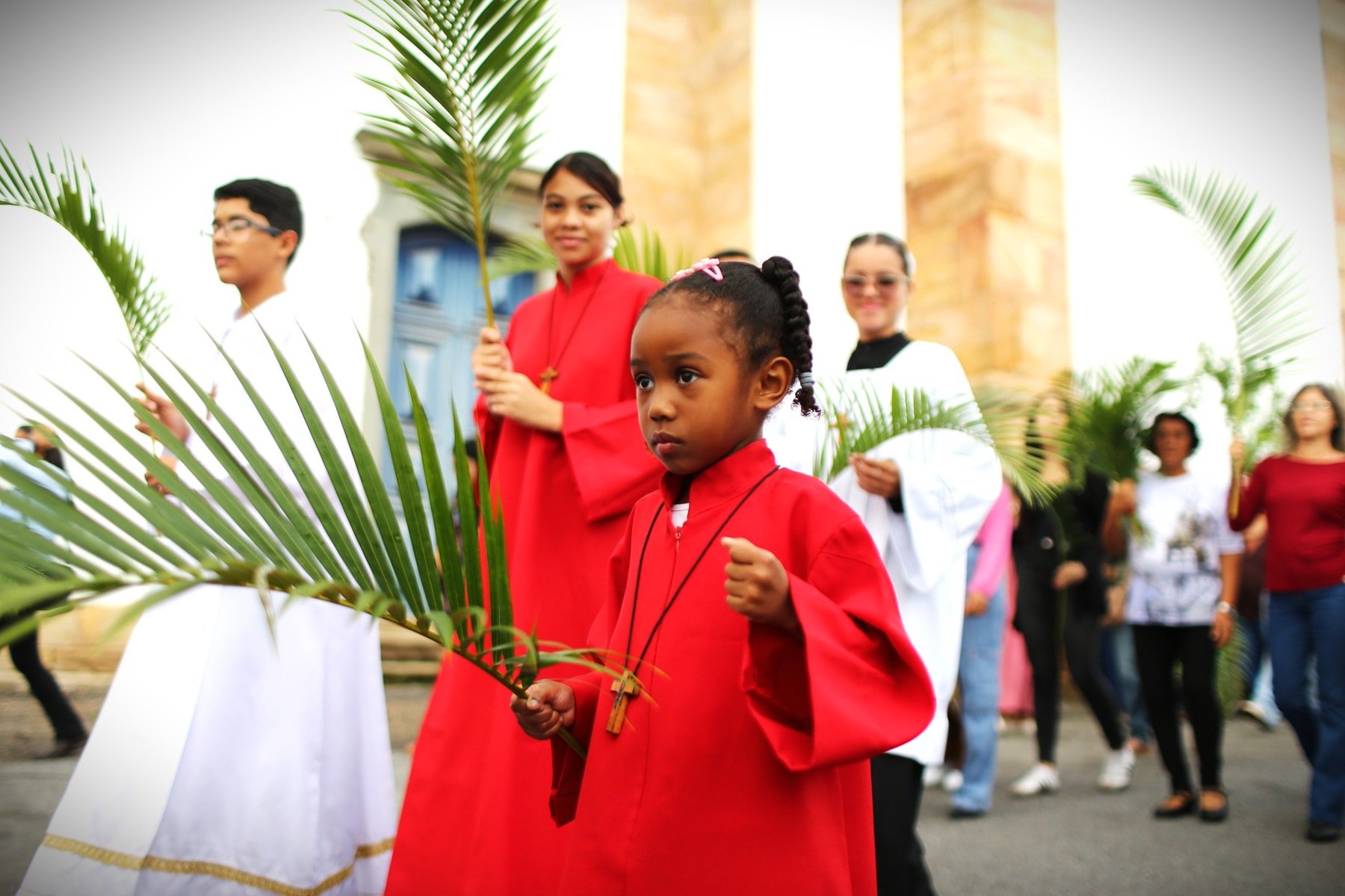 Na histórica Caeté, houve celebração no Domingo de Ramos