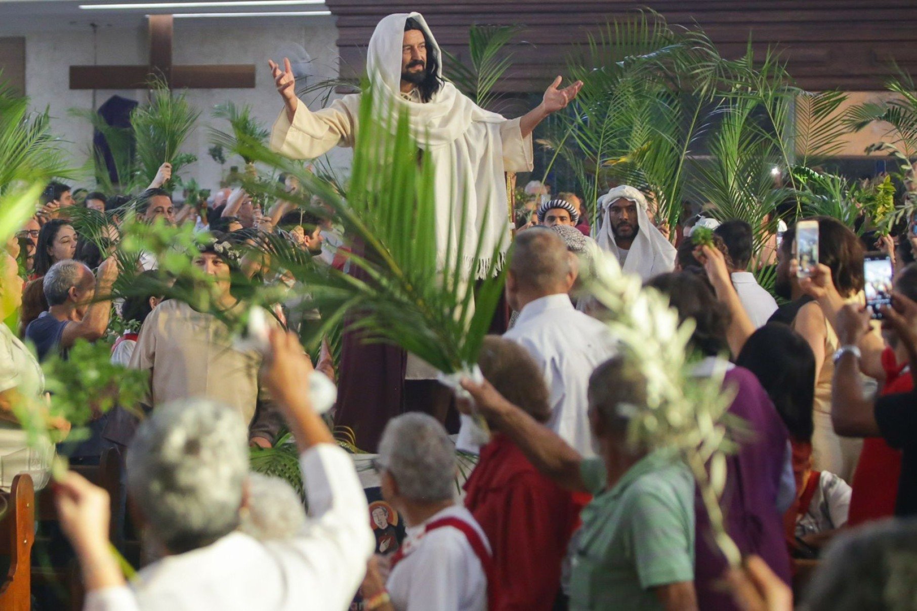 O Santuário Arquidiocesano São Paulo da Cruz abriu as portas bem cedo para as celebrações do primeiro dia da semana santa-Santuário Arquidiocesano São Paulo Da Cruz/Divulgação 
