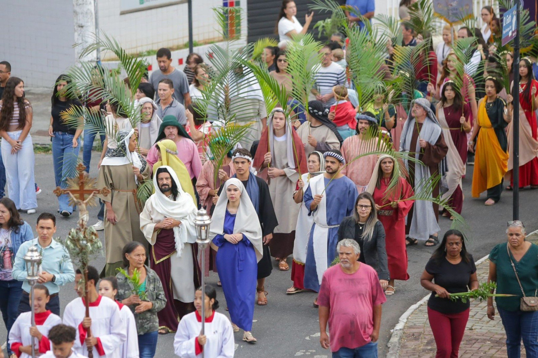 Tendo à frente o pároco e reitor, padre Alex Favarato, houve missa, bênção dos ramos e procissão-Santuário Arquidiocesano São Paulo Da Cruz/Divulgação 