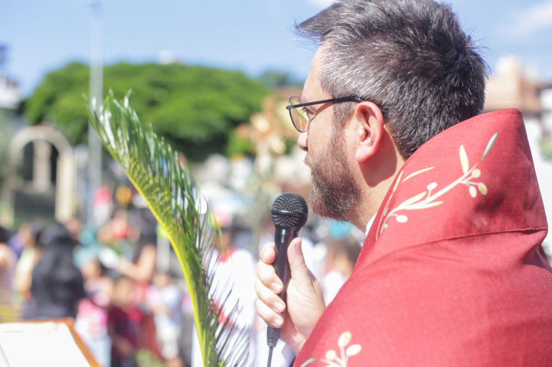 Tendo à frente o pároco e reitor, padre Alex Favarato, houve missa, bênção dos ramos e procissão-Santuário Arquidiocesano São Paulo Da Cruz/Divulgação 