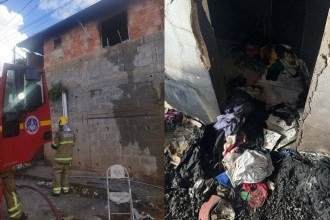 Homem morre na própria casa ao tentar apagar incêndio em Juiz de Fora -  (crédito: Divulgação/CBMMG)