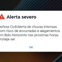 BH está sob alerta severo de chuvas intensas, com risco de alagamentos - Reprodu&ccedil;&atilde;o