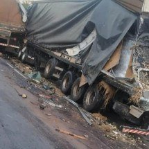 Colisão entre carretas deixa um morto e interdita a BR-040 - Redes Sociais/Reprodução