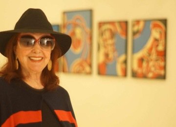 Teresinha Soares em visita à montagem de sua exposicao retrospectiva, no Grande Galeria do Palacio das Artes, em Belo Horizonte (MG) -  (crédito: Fred Bottrel/EM/D.A Press)