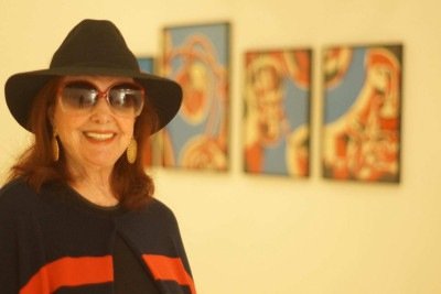 Teresinha Soares em visita à montagem de sua exposicao retrospectiva, no Grande Galeria do Palacio das Artes, em Belo Horizonte (MG) -  (crédito: Fred Bottrel/EM/D.A Press)