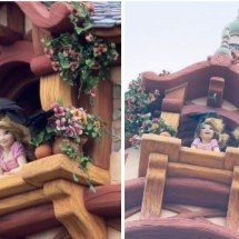 Corvos 'atacam' Rapunzel em parque da Disney  - Redes sociais / reprodução