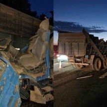 MG: caminhoneiro é arremessado da cabine e morre após colisão - Divulgação/Corpo de Bombeiros