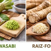 Wasabi x raiz-forte: entenda por que eles parecem iguais, mas são bem diferentes - Imagem gerada por i.a 