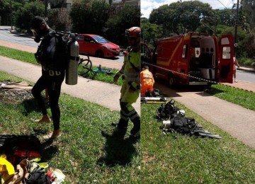 O Corpo de Bombeiros montou uma operação para procurar o homem na água -  (crédito: CBMMG/Divulgação)