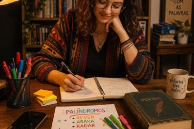 Os palíndromos são uma curiosidade linguística que chama atenção pela simetria das palavras e frases. Eles podem ser lidos da mesma forma de trás para frente, sem perder o sentido.  -  (crédito: Imagem gerada por i.a)