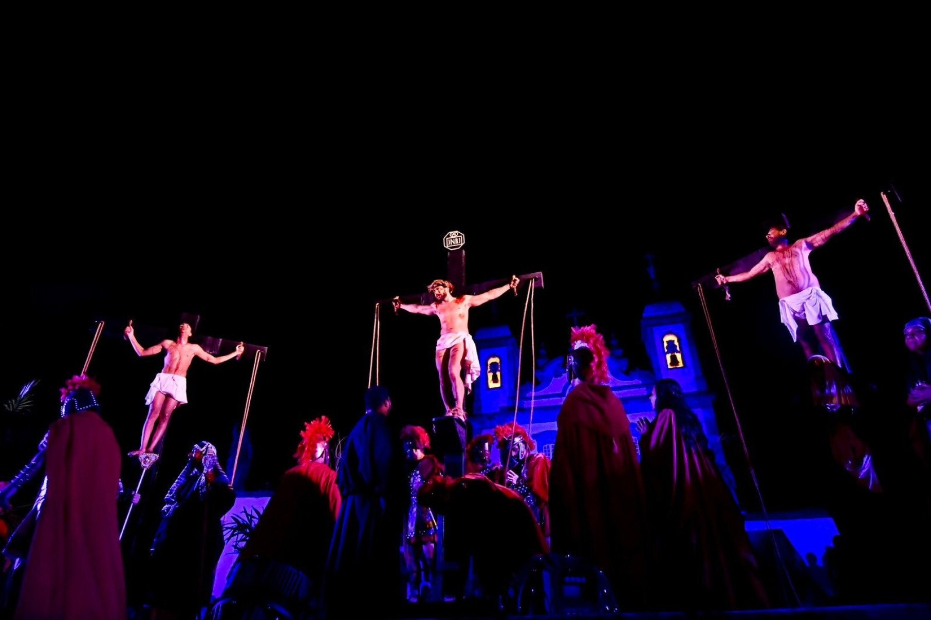 Cerimônia da sexta-feira da Paixão emociona fiéis em Congonhas-Daniel Silva/Prefeitura de Congonhas/divulgação