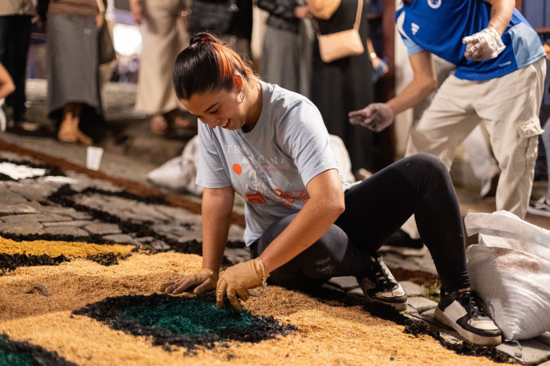 O percurso ocupado pelos tapetes é de 2 quilômetros e liga as igrejas do Pilar e Nossa Senhora da Conceição-Ane Souz/Divulgação