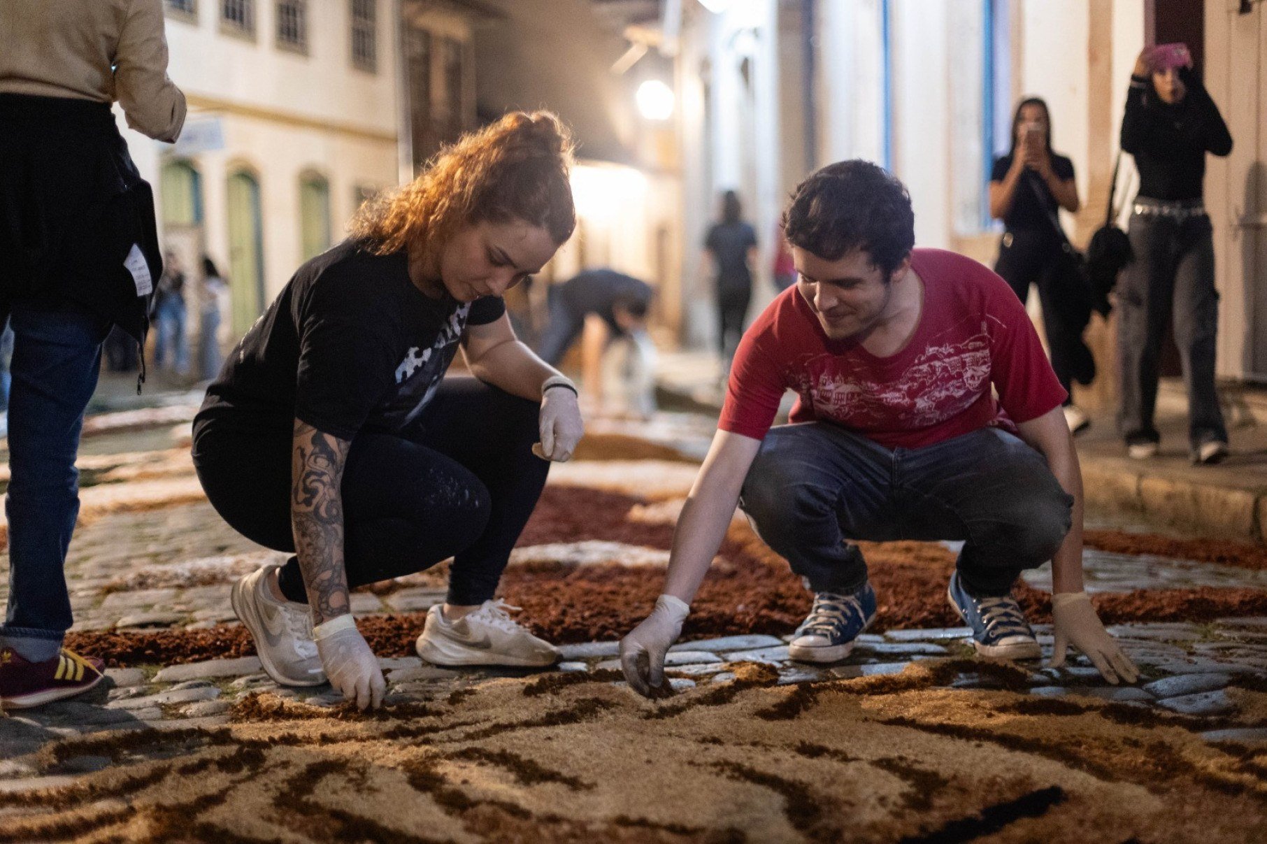 O percurso ocupado pelos tapetes é de 2 quilômetros e liga as igrejas do Pilar e Nossa Senhora da Conceição-Ane Souz/Divulgação