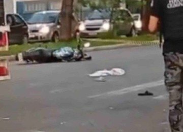 Acidente aconteceu na Avenida General David Sarnoff, no Bairro Jardim Industrial, em Contagem, na Grande BH -  (crédito: Reprodu&ccedil;&atilde;o redes sociais)