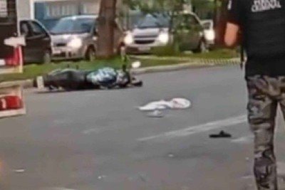 Acidente aconteceu na Avenida General David Sarnoff, no Bairro Jardim Industrial, em Contagem, na Grande BH -  (crédito: Reprodu&ccedil;&atilde;o redes sociais)