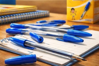 A história das canetas Bic começa com o empreendedor francês Marcel Bich, que em 1950 lançou uma versão acessível e confiável da caneta esferográfica. Ele simplificou o design criado anteriormente por László Bíró, tornando o produto mais barato e fácil de produzir em larga escala. Assim nascia a famosa BIC, que rapidamente ganharia o mundo. -  (crédito: Imagem gerada por i.a )