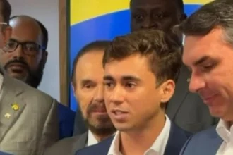 Nikolas discursou no lançamento da pré-candidatura de Domingos Sávio ao Senado -  (crédito: Instagram/Reprodução)